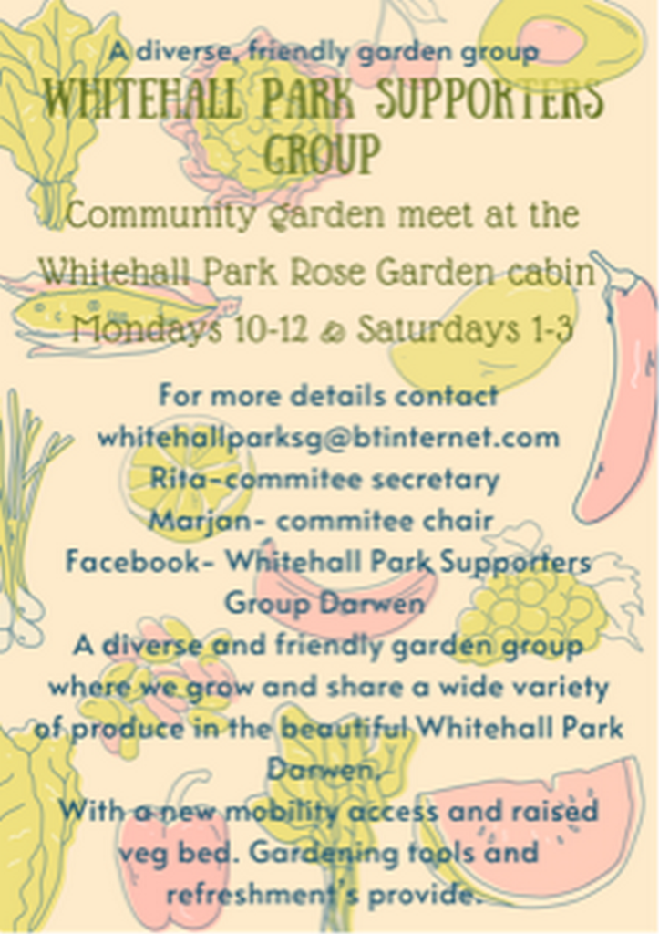 Whitehall Park Supporters Group Community Garden poster.